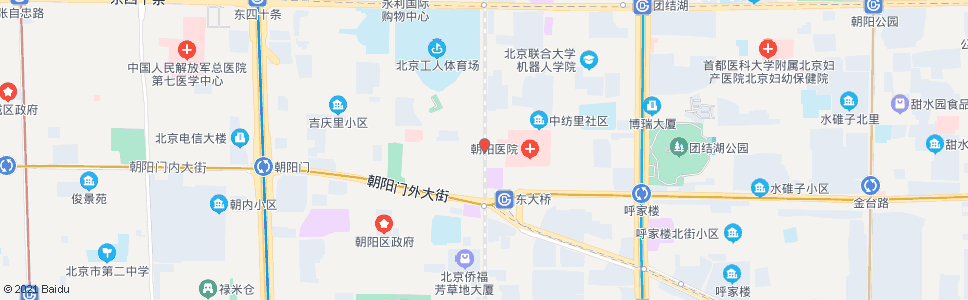 北京东大桥路口北_公交站地图_北京公交_妙搜公交查询2025