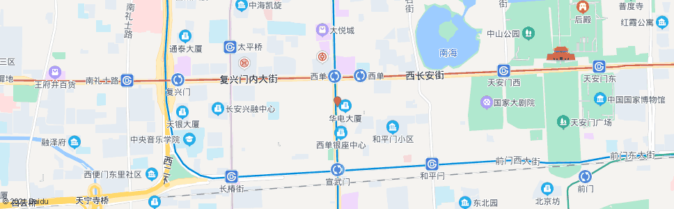 北京西单(西单路口南公交车站)_公交站地图_北京公交_妙搜公交查询2024