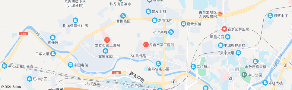 龙岩第三医院_公交站地图_龙岩公交_妙搜公交查询2024