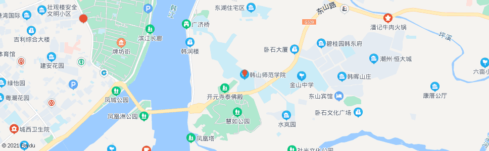 潮州韩山师院_公交站地图_潮州公交_妙搜公交查询2024