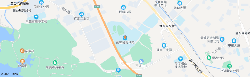 东莞城院莞城校区_公交站地图_东莞公交_妙搜公交查询2024