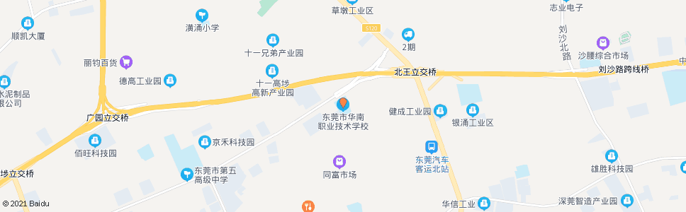 东莞南华职业技术学校_公交站地图_东莞公交_妙搜公交查询2025