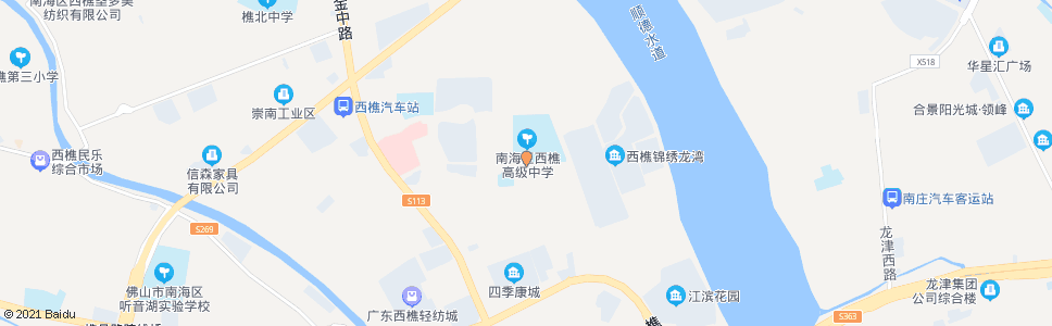 佛山西樵高级中学_公交站地图_佛山公交_妙搜公交查询2024