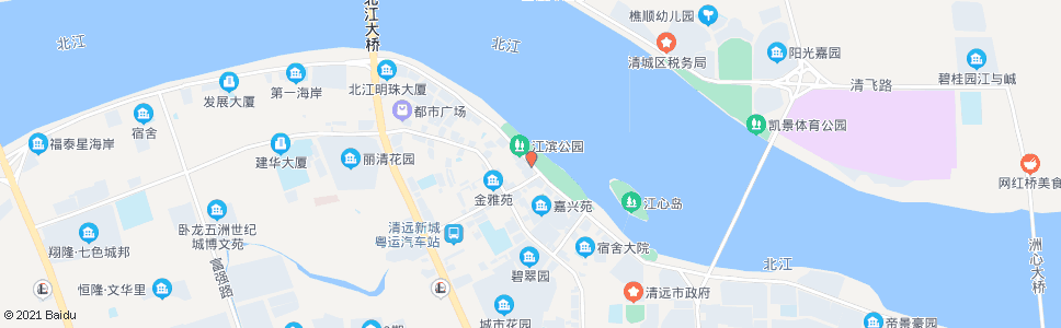 清远江滨公园_公交站地图_清远公交_妙搜公交查询2024