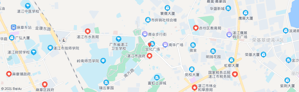 湛江寸金公园_公交站地图_湛江公交_妙搜公交查询2024