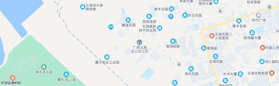 北海出口加工区宿舍_公交站地图_北海公交_妙搜公交查询2024