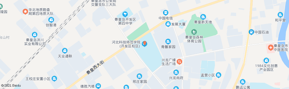 秦皇岛科技师院开发区校区(黄河西道)_公交站地图_秦皇岛公交_妙搜公交查询2024