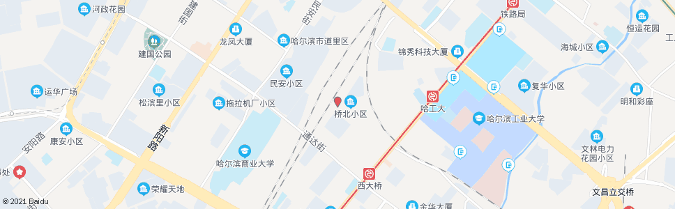 哈尔滨铁路街(桥北街口)_公交站地图_哈尔滨公交_妙搜公交查询2024