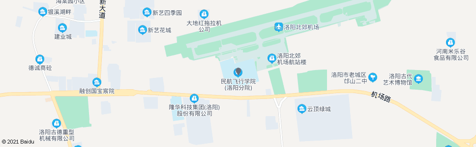 洛阳飞行学校_公交站地图_洛阳公交_妙搜公交查询2024