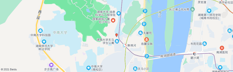 长沙麓山南路口_公交站地图_长沙公交_妙搜公交查询2024