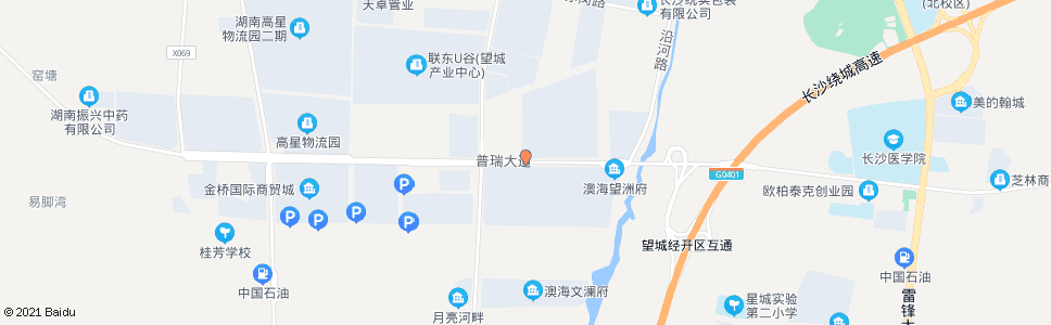 长沙普瑞大道马桥河路口_公交站地图_长沙公交_妙搜公交查询2025