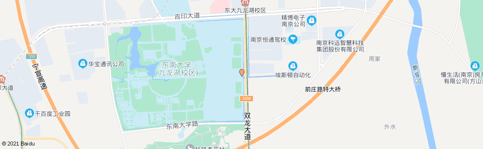 南京东大九龙湖校区东门_公交站地图_南京公交_妙搜公交查询2024