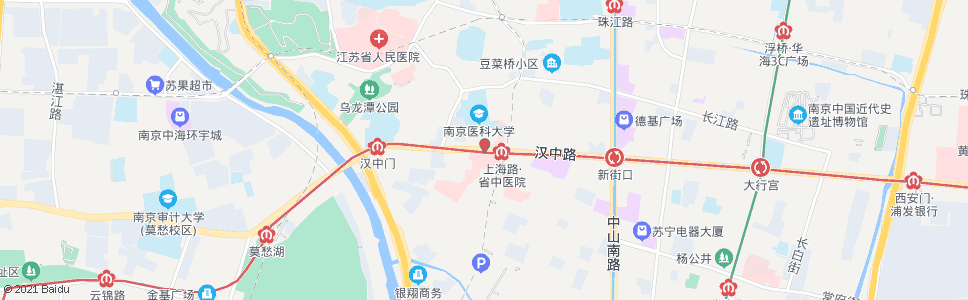 南京汉中路莫愁路_公交站地图_南京公交_妙搜公交查询2024