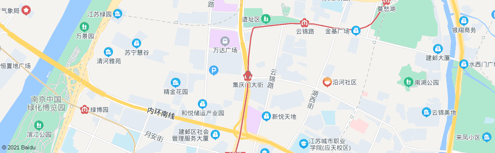 南京集庆门大街站_公交站地图_南京公交_妙搜公交查询2024