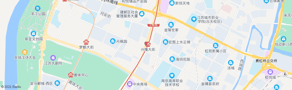 南京江东中路兴隆大街_公交站地图_南京公交_妙搜公交查询2024