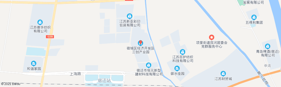 宿迁三创工业园_公交站地图_宿迁公交_妙搜公交查询2024