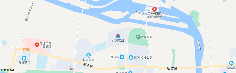 宿迁阅湖花园(雪枫公园西门)_公交站地图_宿迁公交_妙搜公交查询2024