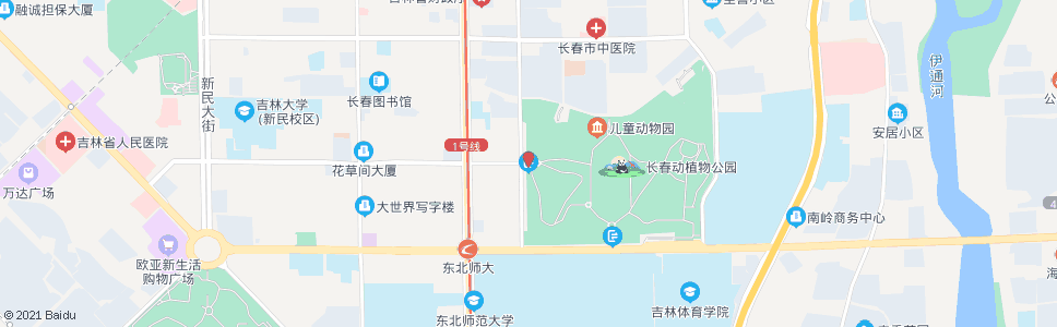 长春动植物公园西门_公交站地图_长春公交_妙搜公交查询2024