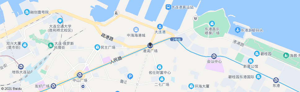 大连港湾广场_公交站地图_大连公交_妙搜公交查询2024