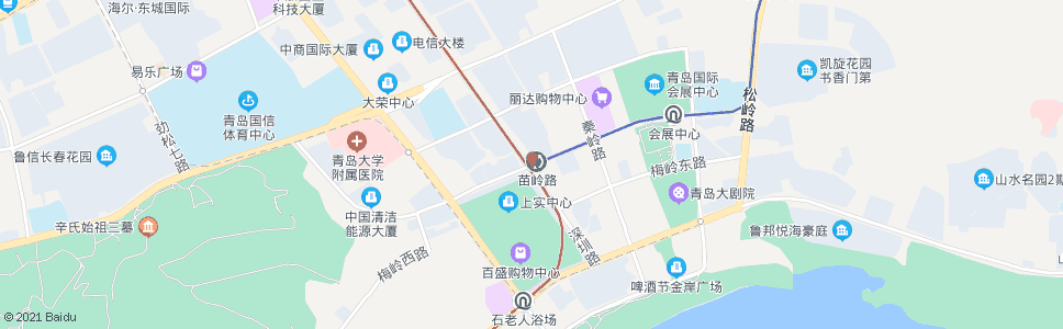 青岛苗岭路_公交站地图_青岛公交_妙搜公交查询2024