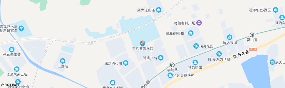 青岛黄海学院_公交站地图_青岛公交_妙搜公交查询2024