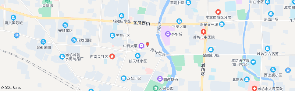 潍坊潍坊百货大楼(胜利街和平路交叉口东)_公交站地图_潍坊公交_妙搜公交查询2024