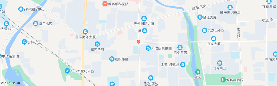 潍坊樱前街虞河路口(路口西)_公交站地图_潍坊公交_妙搜公交查询2024