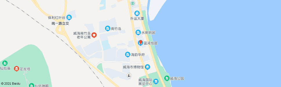 威海蓝湾怡庭_公交站地图_威海公交_妙搜公交查询2024