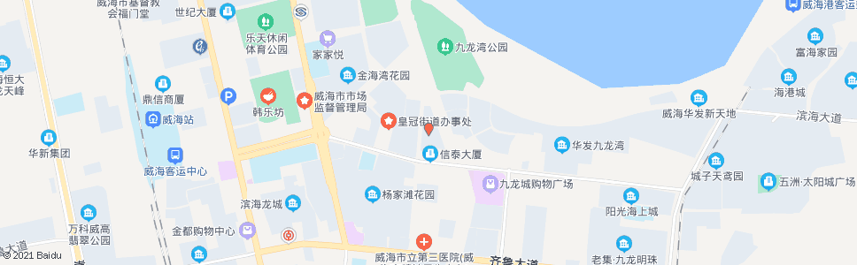 威海九龙湾花园(安然工业园)_公交站地图_威海公交_妙搜公交查询2024