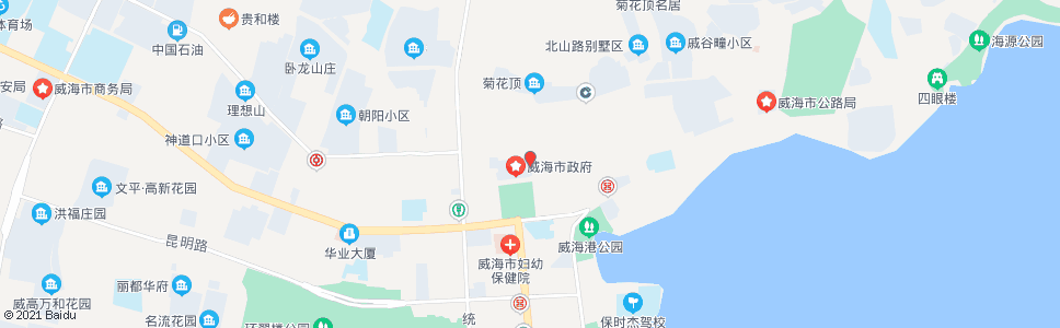 威海市政府东门_公交站地图_威海公交_妙搜公交查询2024