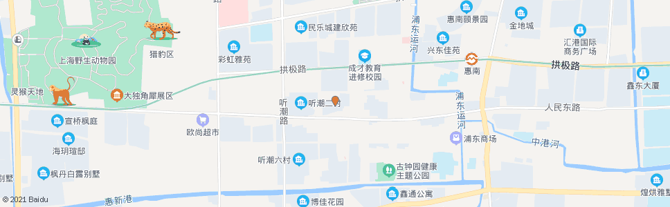 上海听潮一村_公交站地图_上海公交_妙搜公交查询2024