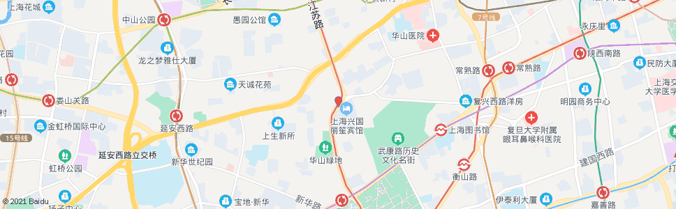 上海华山路江苏路_公交站地图_上海公交_妙搜公交查询2024