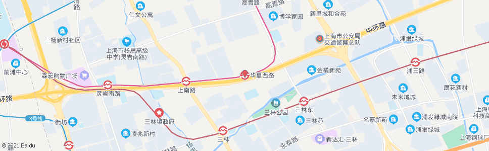 上海东明路华夏西路_公交站地图_上海公交_妙搜公交查询2024