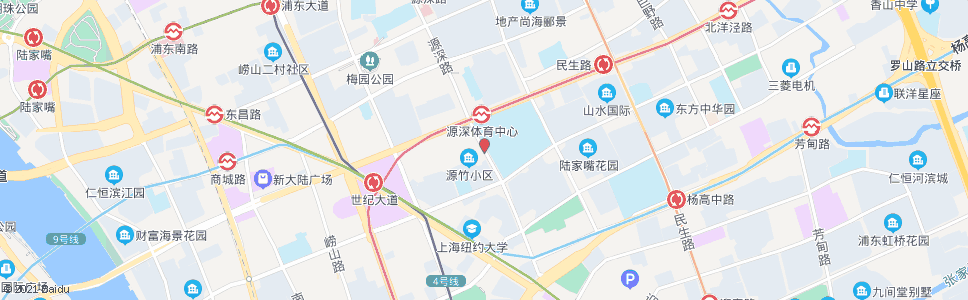 上海源深路张杨路(浦东源深体育公园)_公交站地图_上海公交_妙搜公交查询2024