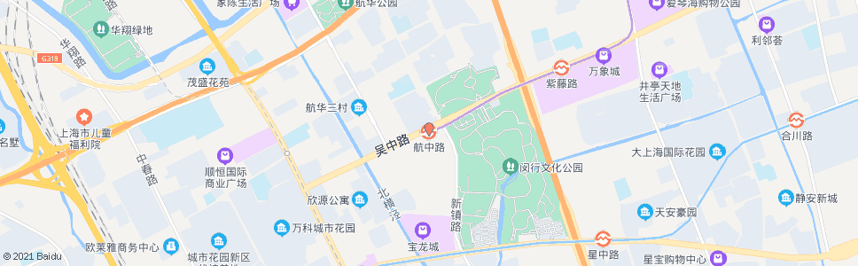 上海航北路航中路_公交站地图_上海公交_妙搜公交查询2024