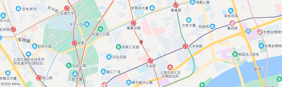 上海东安路斜土路_公交站地图_上海公交_妙搜公交查询2024