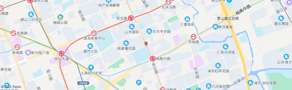 上海灵山路民生路_公交站地图_上海公交_妙搜公交查询2024