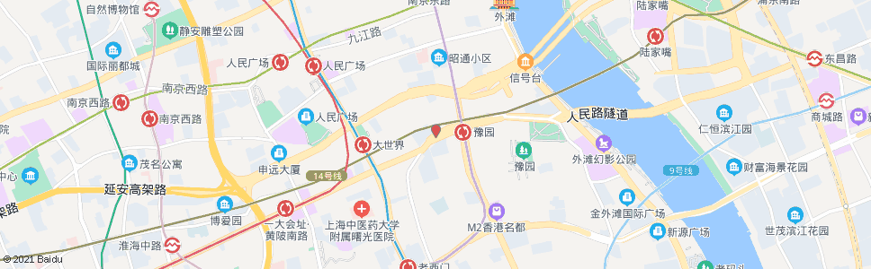 上海福建南路人民路(临时站)_公交站地图_上海公交_妙搜公交查询2024