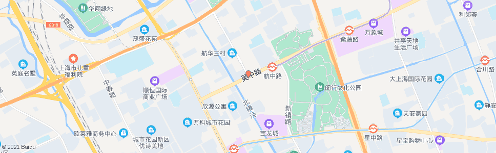 上海航新路吴中路_公交站地图_上海公交_妙搜公交查询2024