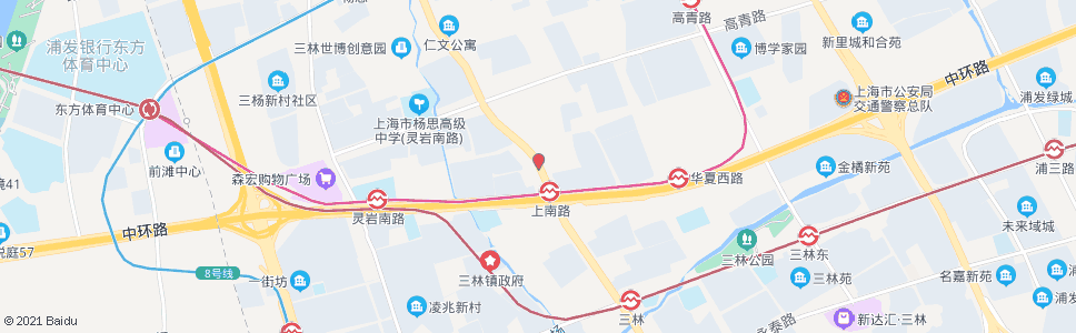 上海上南路华夏西路_公交站地图_上海公交_妙搜公交查询2024