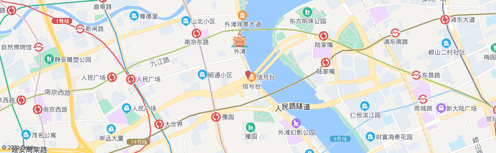 上海中山东一路延安东路_公交站地图_上海公交_妙搜公交查询2024