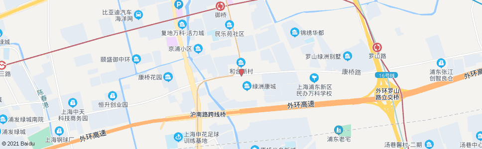 上海康桥路御青路_公交站地图_上海公交_妙搜公交查询2024