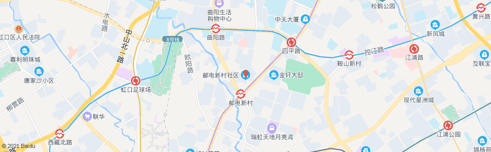 上海邮电新村(四平路新港路)_公交站地图_上海公交_妙搜公交查询2024