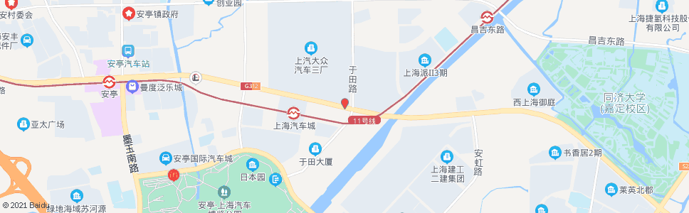 上海曹安公路于田路_公交站地图_上海公交_妙搜公交查询2024