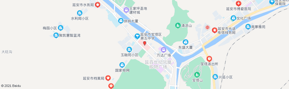 延安延大附属医院(凤凰宾馆)_公交站地图_延安公交_妙搜公交查询2024