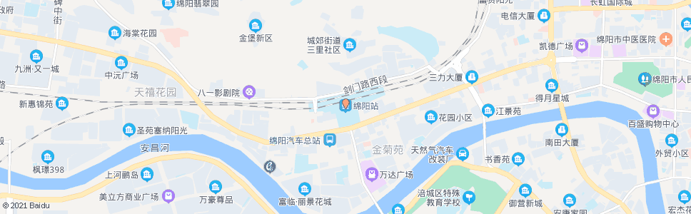 绵阳花亥_公交站地图_绵阳公交_妙搜公交查询2024