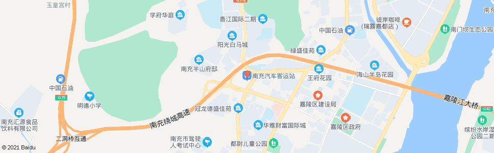 南充嘉陵大道_公交站地图_南充公交_妙搜公交查询2024