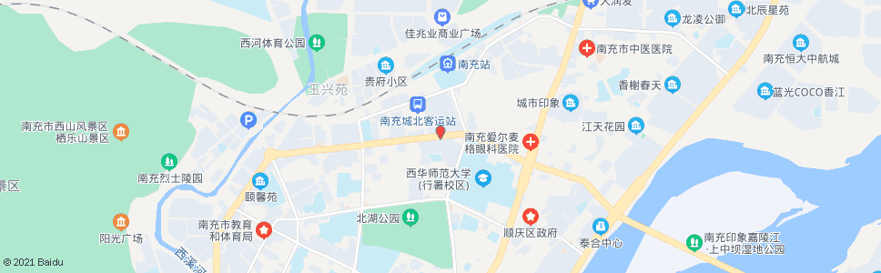 南充川师北门_公交站地图_南充公交_妙搜公交查询2024