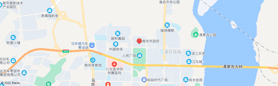 南充市政府新区_公交站地图_南充公交_妙搜公交查询2024