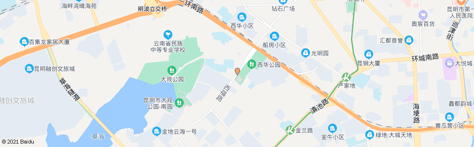 昆明西华园(西园南路)_公交站地图_昆明公交_妙搜公交查询2024